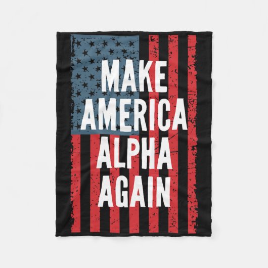 Alpha Make America Again Vierde Juli Onaafhankelij Fleece Deken (Voorkant)