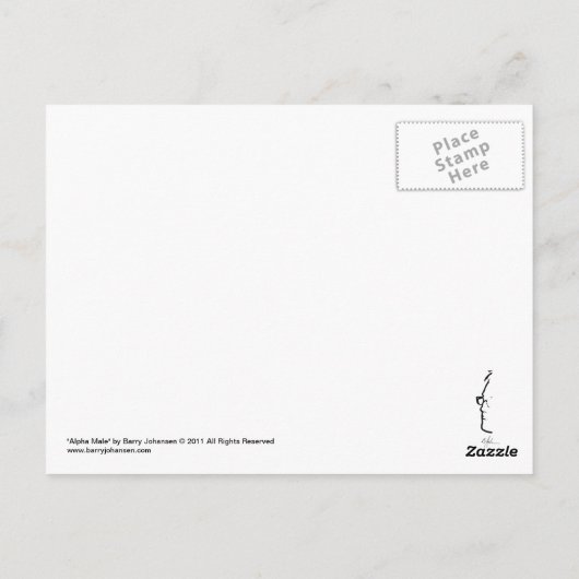 "Alpha Male" Briefkaart (Achterkant)