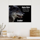 Alpha Male Gray Wolf Motivatie Poster (Keuken)