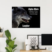 Alpha Male Gray Wolf Motivatie Poster (Thuiskantoor)