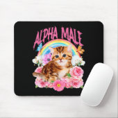 Alpha man Funny kat Kitten regenboog bloem Muismat (Met muis)