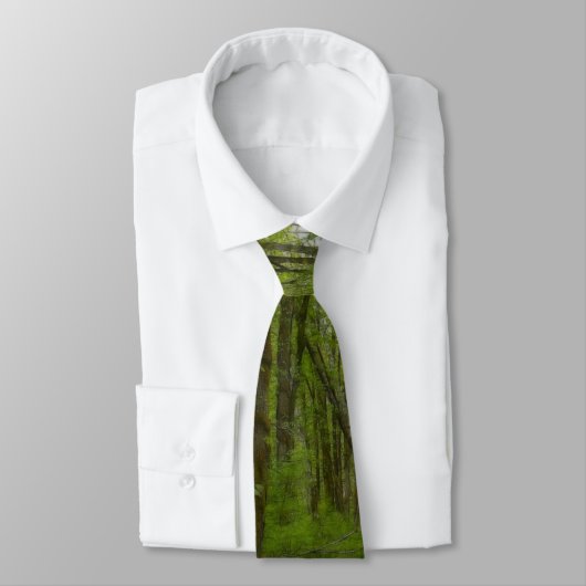 Alpha Man Grijze Wolf & Bos Wildlife Necktie Stropdas (Gebonden)
