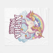 Alpha Mannelijke Eenhoorn Fleece Deken (Voorkant (Horizontaal))