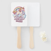 Alpha Mannelijke Eenhoorn Handwaaier (Voorkant en achterkant)