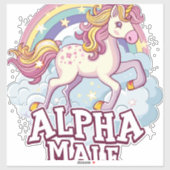 Alpha Mannelijke Eenhoorn Sticker (Vel)