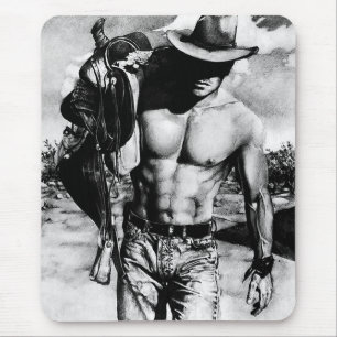 Alpha Mannelijke Mannelijke Fine Art Cowboy Cool Muismat