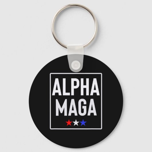 Alpha Mega Trump 2024 Election Design  Sleutelhanger (Voorkant)