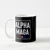 Alpha Mega Trump 2024 Verkiezingsontwerp Koffiemok (Links)