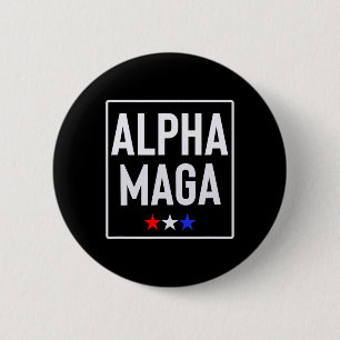 Alpha Mega Trump 2024 Verkiezingsontwerp Ronde Button 5,7 Cm