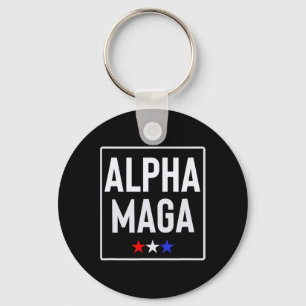 Alpha Mega Trump 2024 Verkiezingsontwerp Sleutelhanger