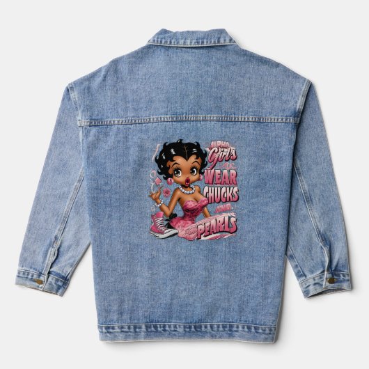 Alpha Meisjes Chucks & Parels Denim Jacket (Achterkant)