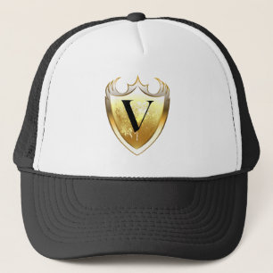 Alpha Monogram V artistieke letter alledaagse stij Trucker Pet