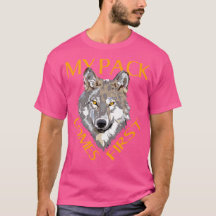 Alpha My Pack Eerste Wolven Wolven Wolven Hoofd T-shirt