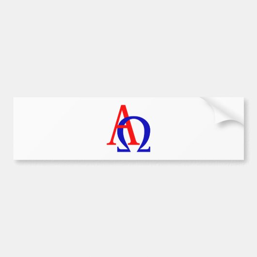 Alpha Omega Bumpersticker (Voorkant)
