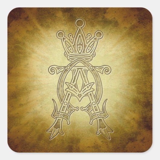Alpha Omega King of Kings Design Vierkante Sticker (Voorkant)