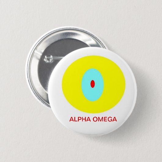 Alpha Omega Ronde Button 5,7 Cm (Voorkant /achterkant)