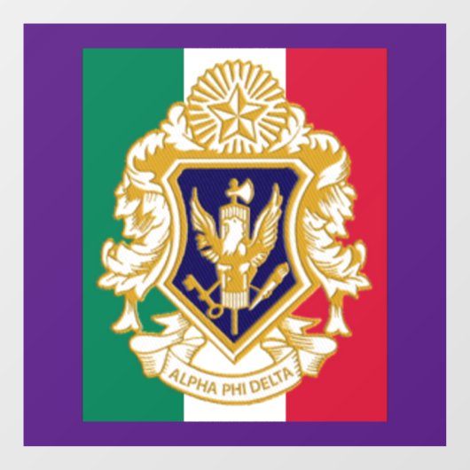 Alpha Phi Delta 8" x 8" Venster Cling Raamsticker (Vel)