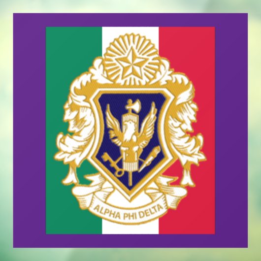Alpha Phi Delta 8" x 8" Venster Cling Raamsticker (Vel 3)