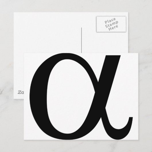 alpha-pictogram a briefkaart (Voorkant / Achterkant)