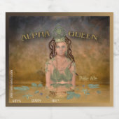 Alpha Queen (naam en stijl) Bier Etiket (Enkel label)