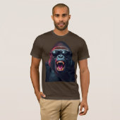 Alpha Rage – Roaring Gorilla with Sunglasses T-shirt (Voorkant volledig)