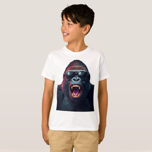 Alpha Rage – Roaring Gorilla with Sunglasses T-shirt (Voorkant volledig)
