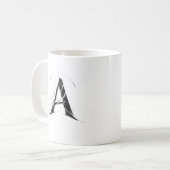 Alpha Shadow A – Donkere Letter A-beker Koffiemok (Voorkant links)