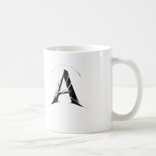 Alpha Shadow A – Donkere Letter A-beker Koffiemok (Rechts)