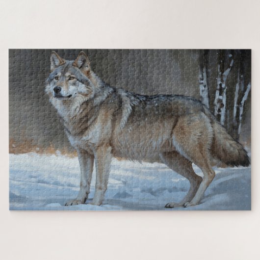 Alpha Timber Wolf Art Legpuzzel (Horizontaal)