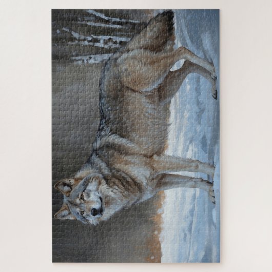 Alpha Timber Wolf Art Legpuzzel (Verticaal)