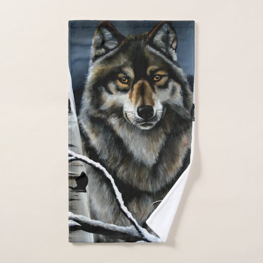 Alpha Timber Wolf Populierbomen Bad Handdoek (Handdoek)