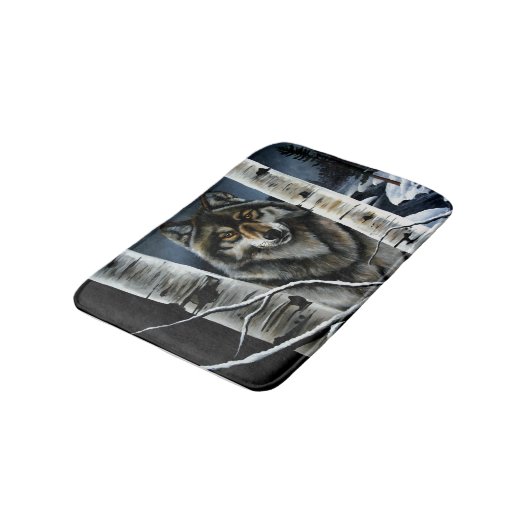 Alpha Timber Wolf Populierbomen Badmat (Gekanteld)