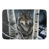 Alpha Timber Wolf Populierbomen Badmat (Voorkant)