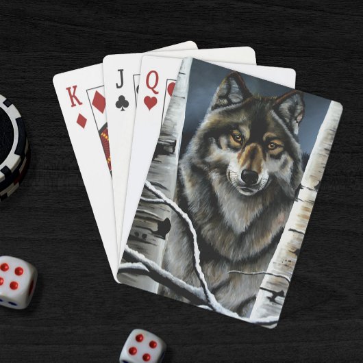 Alpha Timber Wolf Populierbomen Pokerkaarten