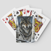 Alpha Timber Wolf Populierbomen Pokerkaarten (Achterkant)