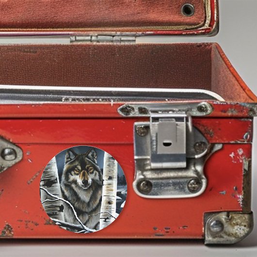 Alpha Timber Wolf Populierbomen Ronde Sticker