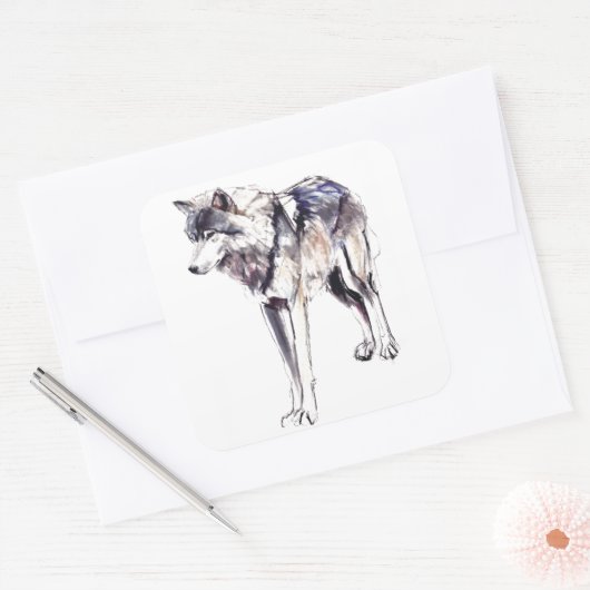 Alpha Vierkante Sticker (Envelop)