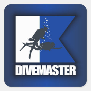 Alpha vlag (Divemaster) Vierkante Sticker