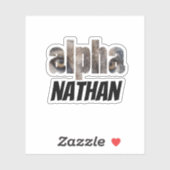 Alpha | Voornaam Wolf Eyes met zwarte typografie Sticker (Vel)