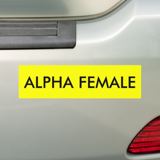 ALPHA VROUW BUMPERSTICKER (Op auto)