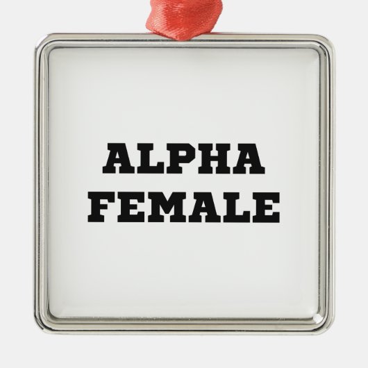 Alpha-Vrouw Metalen Ornament (Voorkant)