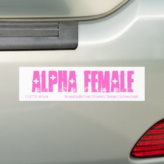 ALPHA VROUW, YVETTE SHAW 2 BUMPERSTICKER (Op auto)
