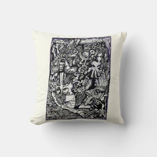 Alpha Warrior, van Brian Benson, Ink tekening Kussen (Voorkant)