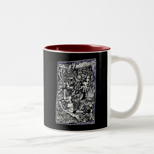 Alpha Warrior, van Brian Benson, Ink tekening Tweekleurige Koffiemok (Rechts)