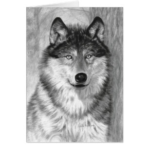 Alpha Wolf Blank Card