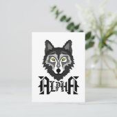 Alpha Wolf Briefkaart (Staand voorkant)