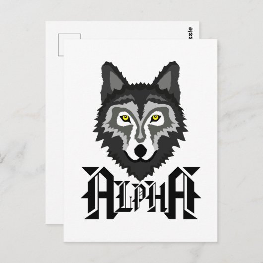 Alpha Wolf Briefkaart (Voorkant / Achterkant)