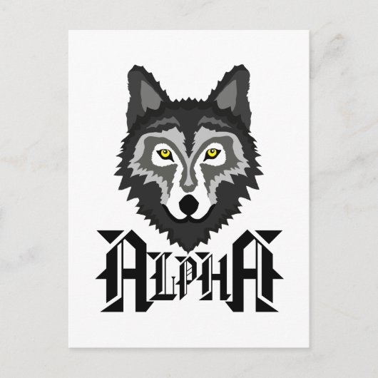 Alpha Wolf Briefkaart (Voorkant)