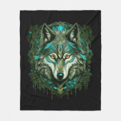 Alpha Wolf Fleece Deken (Voorkant)