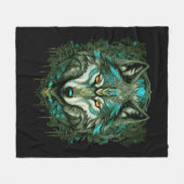 Alpha Wolf Fleece Deken (Voorkant (Horizontaal))